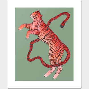 Red beautiful zodiac tiger Posters and Art